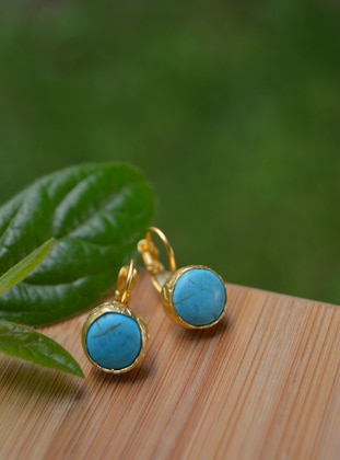 Gold - Turquoise - Earring - Stoneage