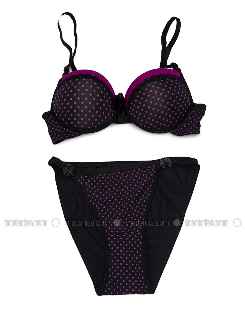 purple bra set