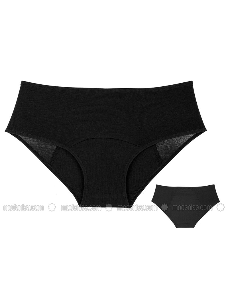 black cotton underwear