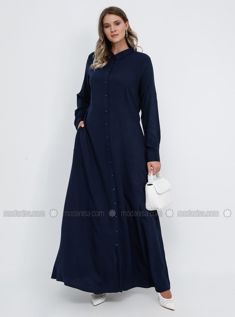 navy blue gown plus size