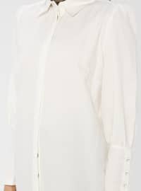 White - Ecru - Point Collar - Cotton - Tunic - Allday