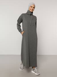 Anthracite - Polo neck - Unlined - - Dress