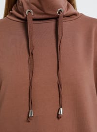 Brown - Polo neck - - Tunic