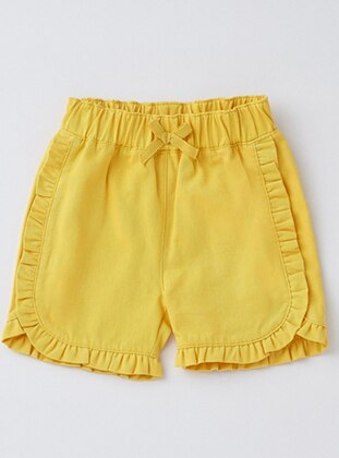 Cotton - Yellow - Baby Shorts - Wonder Kids
