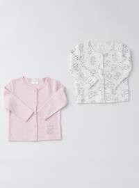 Multi - Crew neck - Cotton - Unlined - White - Pink - Ecru - Baby Suit
