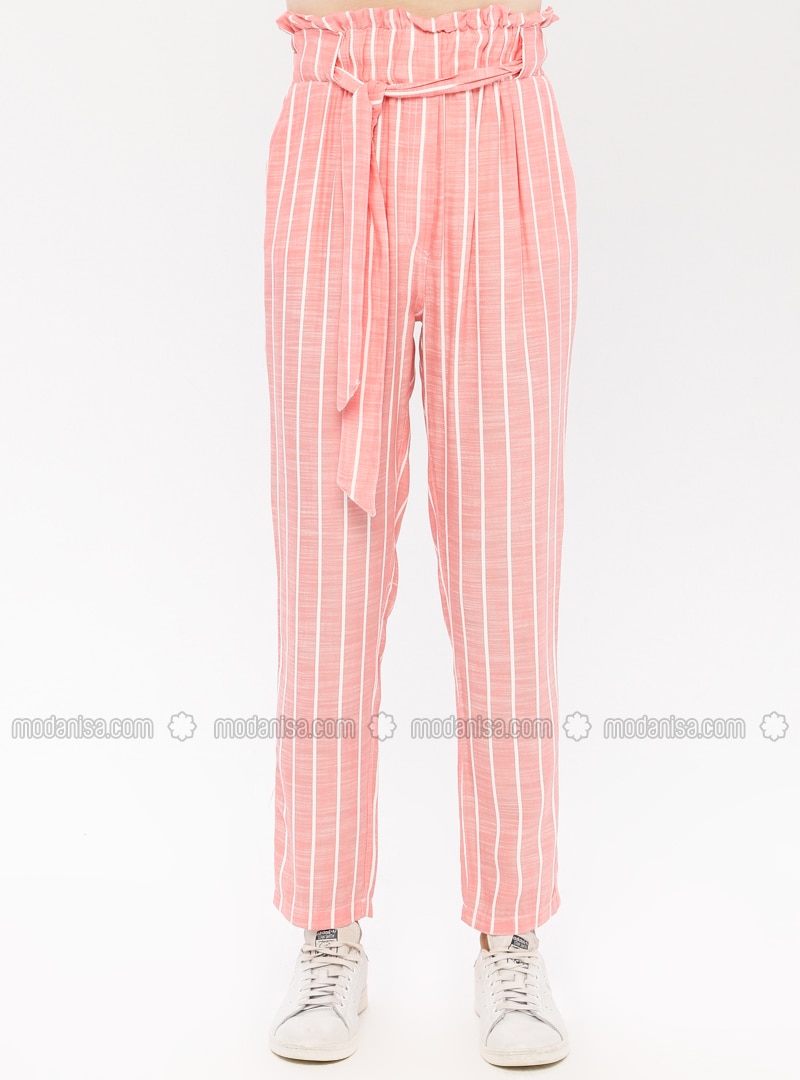 striped cotton pants