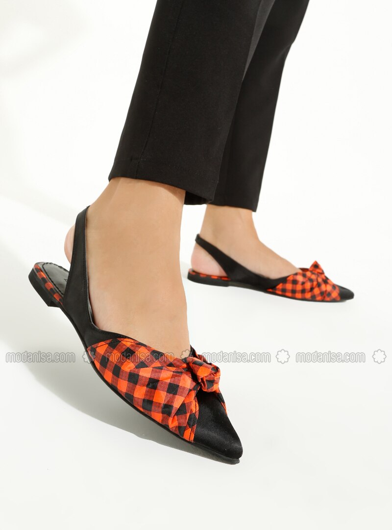 orange flat shoes