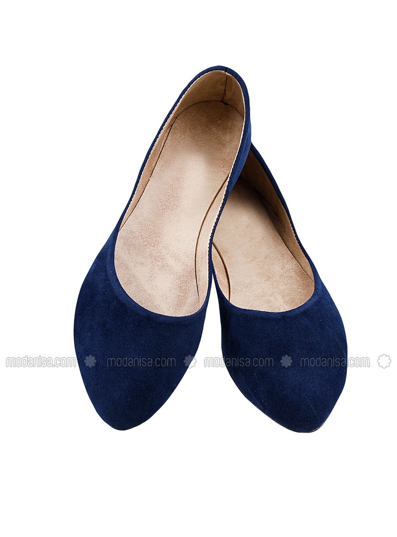 navy blue leather flats