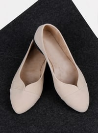 Flat Shoes Cream-Beige