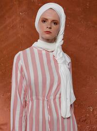 Pink - Stripe - Crew neck - Unlined - Viscose - Dress