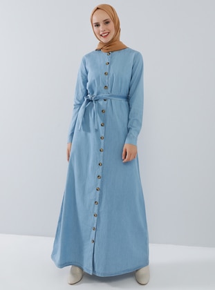 blue cotton dress