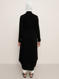 Black - Point Collar - Unlined - Viscose - Dress