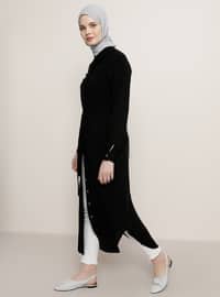 Black - Point Collar - Unlined - Viscose - Dress