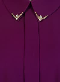 Purple - Purple - Point Collar - Tunic