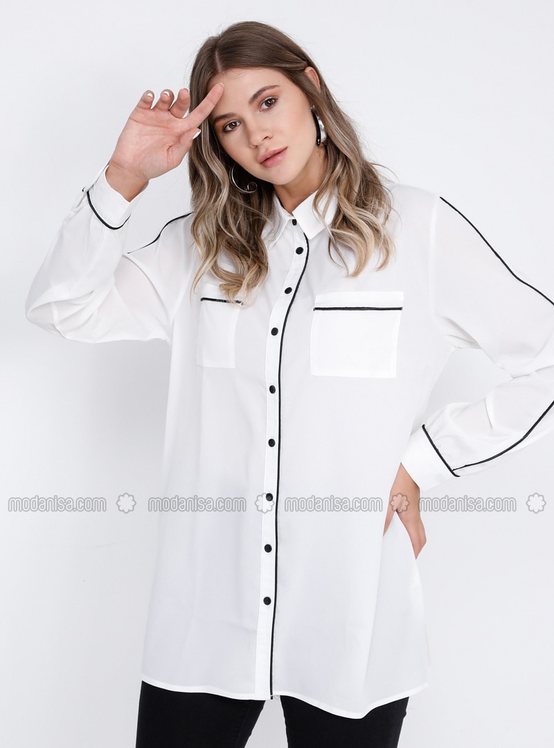 white dress blouse plus size