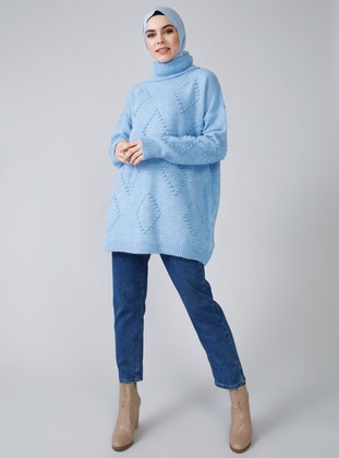 baby blue roll neck jumper