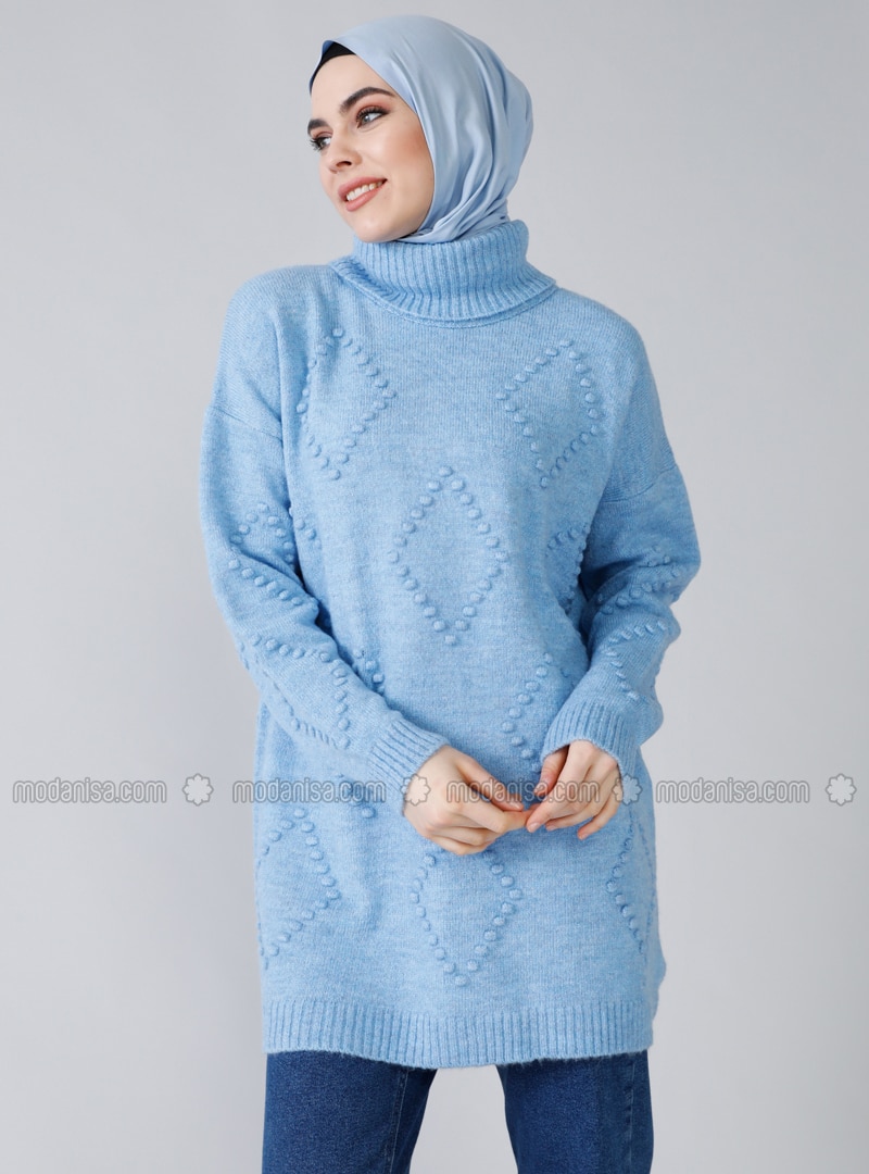 baby blue roll neck jumper