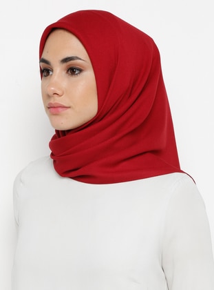 Alize Crepe Plain Scarf Red