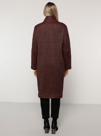 Maroon - Fully Lined - Plus Size Overcoat