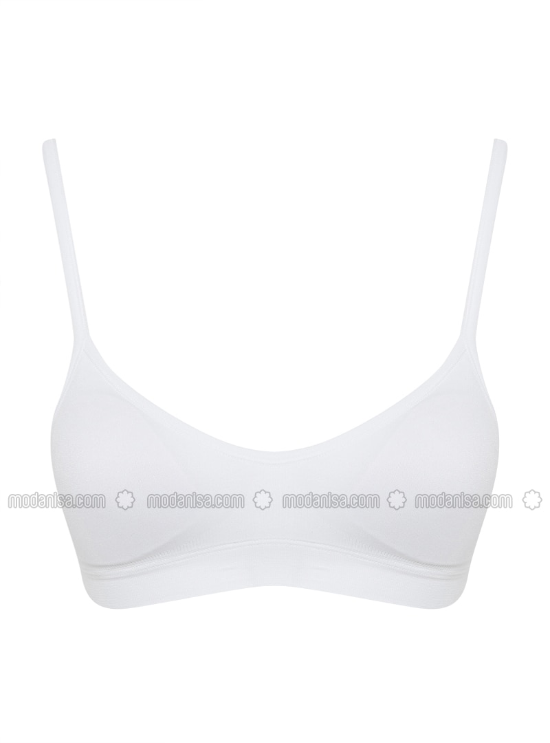 Padded Bustier With Thin Straps White