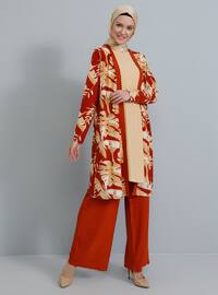 Terra Cotta - Floral - Unlined - Suit