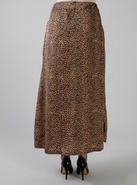 Brown - Leopard - Unlined - Skirt