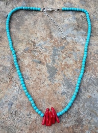 Coral - Turquoise - Necklace