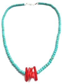 Coral - Turquoise - Necklace