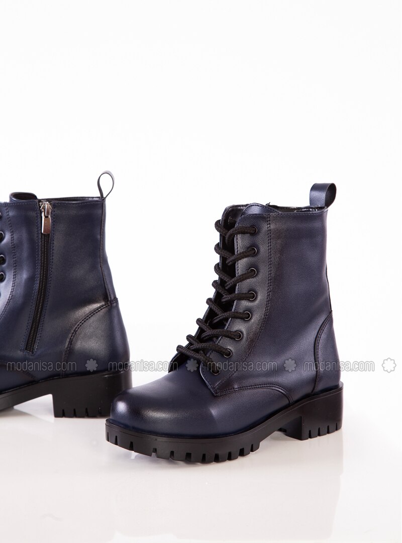 navy blue steel toe boots