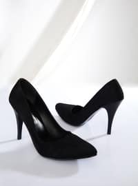 High Heel Shoes Black Suede