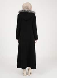 Detachable Hooded Coat Black