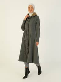 Gray - Fully Lined - Point Collar - Coat