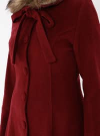 Plum - Fully Lined - Point Collar - Coat