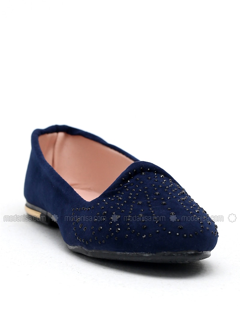 navy and white flat shoes