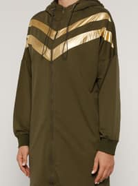 Gold - Khaki - Unlined - - Plus Size Overcoat
