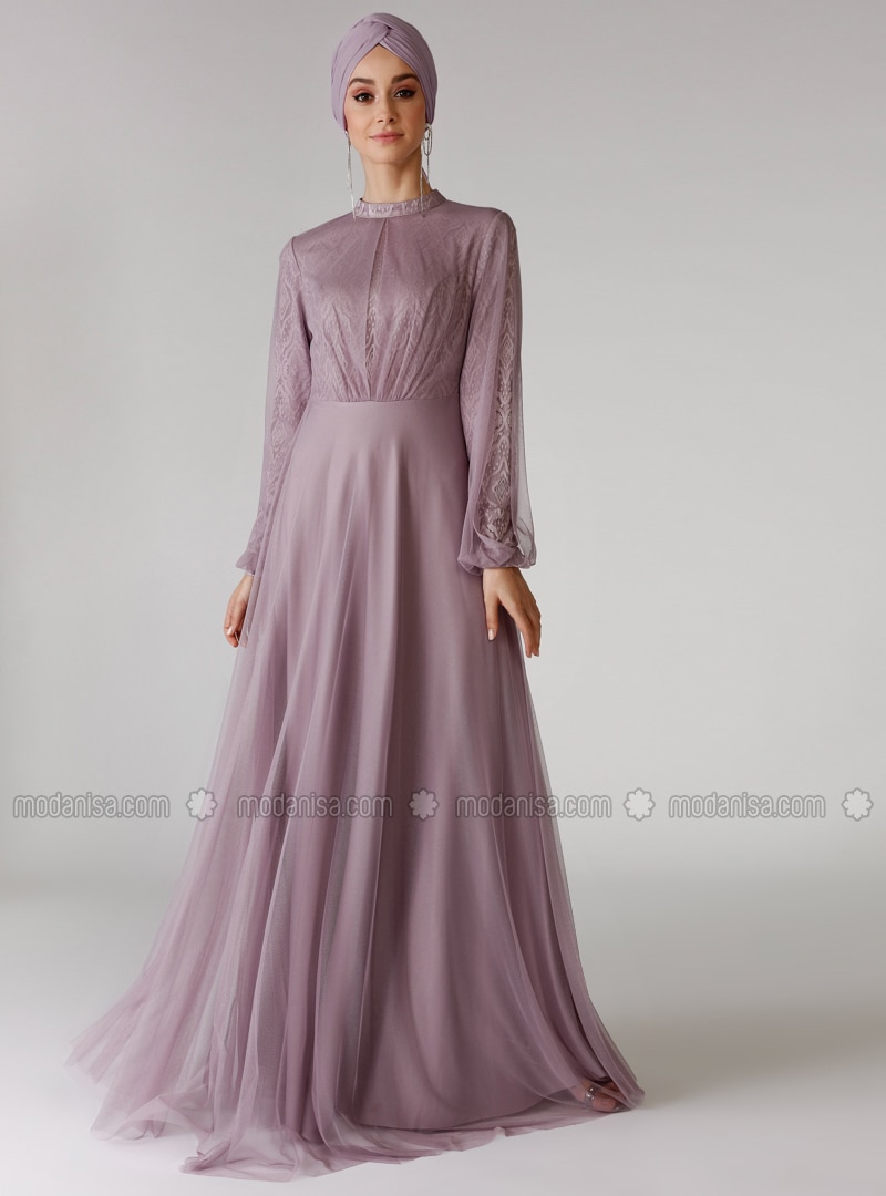 Lilac - Polo neck - Unlined - Dress