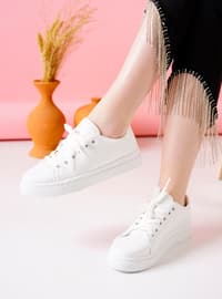 أبيض - حذاء رياضي - أحذية رياضية