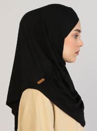 أسود - من لون واحد - فيسكوز - حجابات جاهزة
