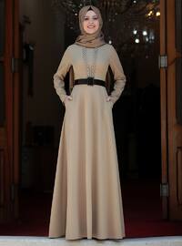 Ada Pearl Hijab Evening Dress Camel