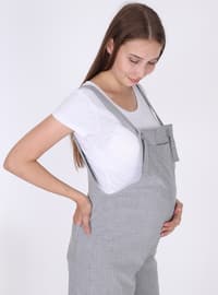 Gray - Unlined - - Maternity Dress