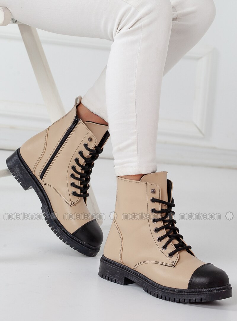 cream dress boots