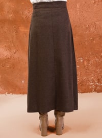 Brown - Unlined - Acrylic - - Skirt