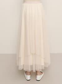 White - Ecru - Powder - Fully Lined - Skirt