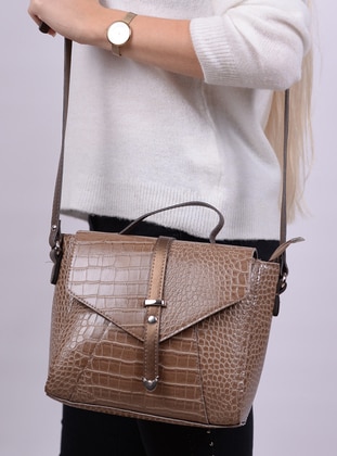 Mink - Mink - Faux Leather - Metallic - Shoulder Bags - Housebags
