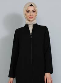 Zippered Abaya - Black