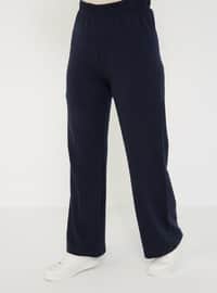 Navy Blue - Unlined - Cotton - Suit