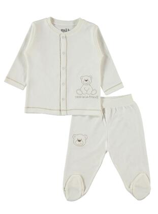 Kujju Baby Girl Combed Suit 3-6 Months Ecru - Ecru - Kujju