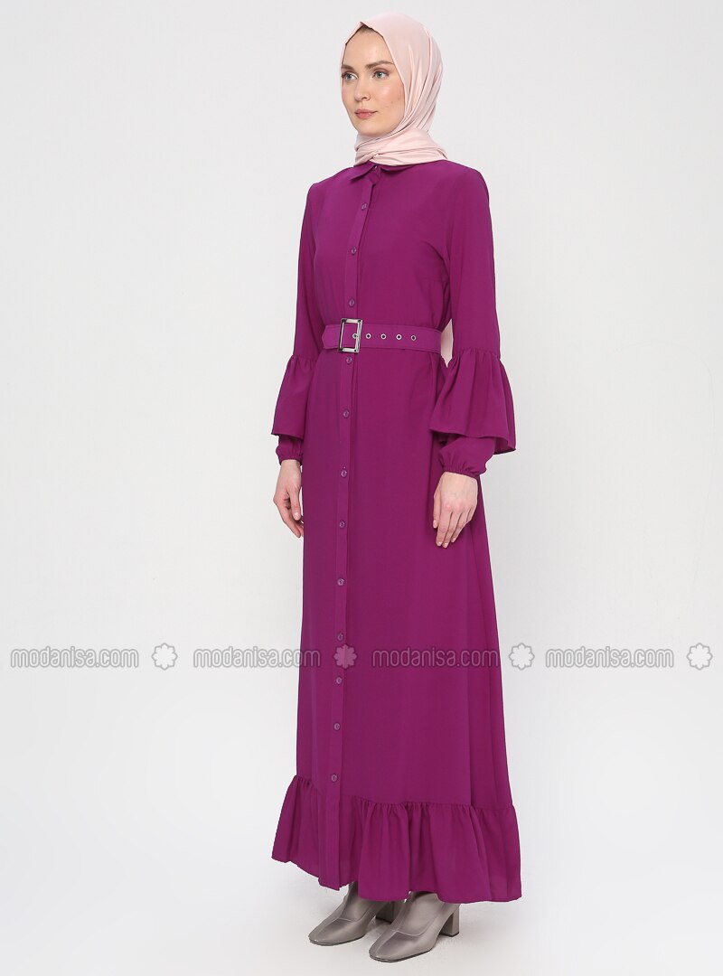 purple collared dress