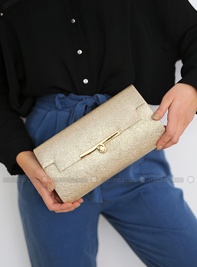 Gold - Clutch - Clutch Bags / Handbags