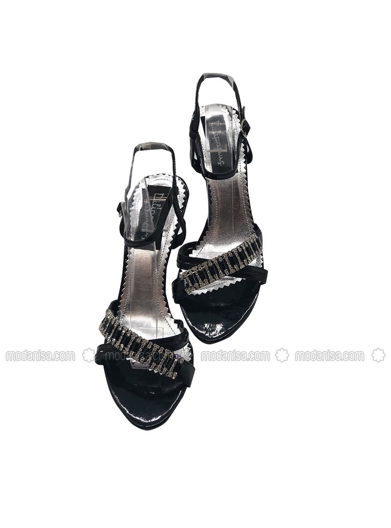black high heel evening shoes